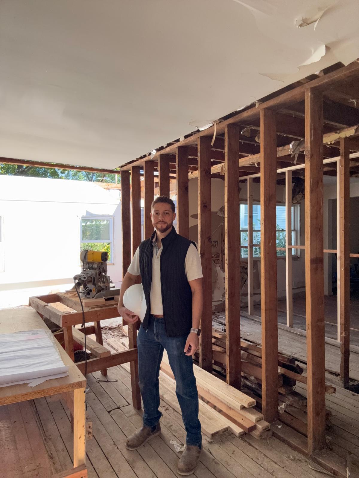 Founder of EJ Squared Inc. on a residential construction site
